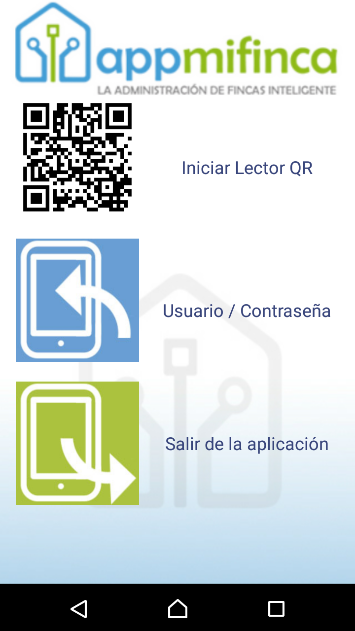 Pantalla de lector QR y acceso
