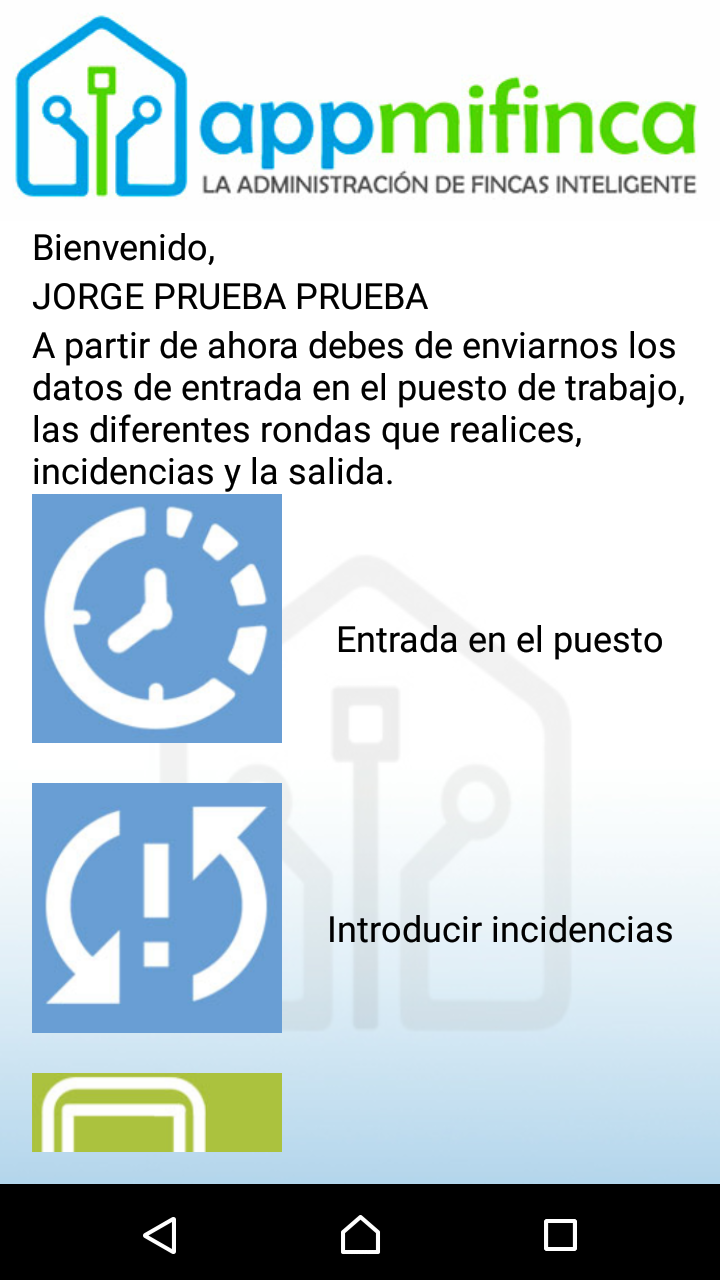 Pantalla de bienvenida y rondas